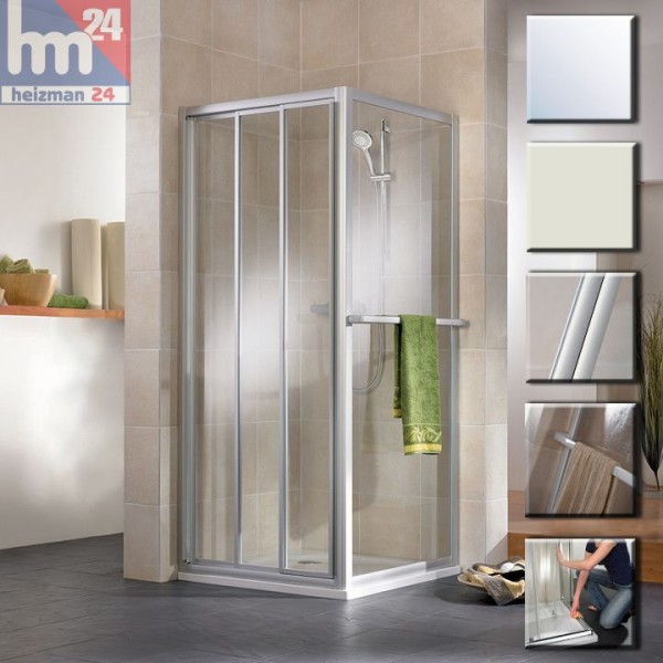 HSK Favorit Duschabtrennung / Duschkabine Gleittür optional mit Seitenwand 90 x 185 cm Echtglas