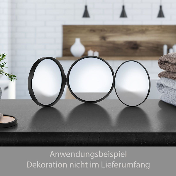 Smedbo OUTLINE Lite LED Reise-Kosmetikspiegel FB623 schwarz 100 mm