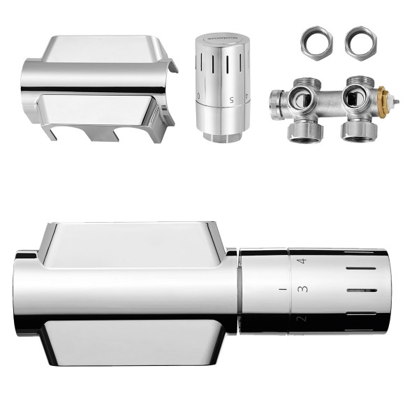 Buderus 7738336593 Universalarmatur-Set V2 chrom inkl. Thermostatkopf m. Nullstellung