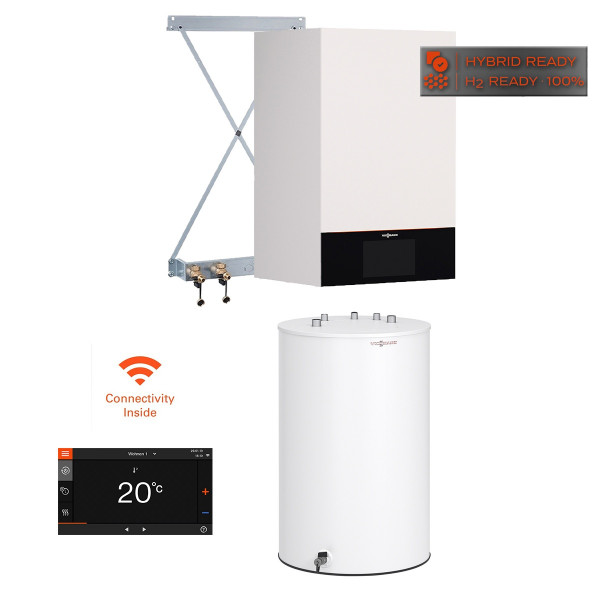 Viessmann Vitodens Paket 300-W B3HH Gas-Brennwerttherme 19kW inkl. Speicher Vitocell 150L Z029635