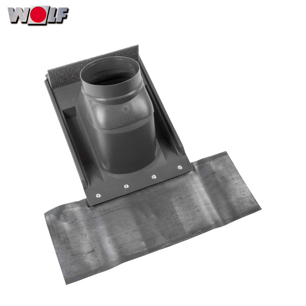 Wolf Universalpfanne 1720204 Schrägdach 25-45° schwarz mit Bleischürze