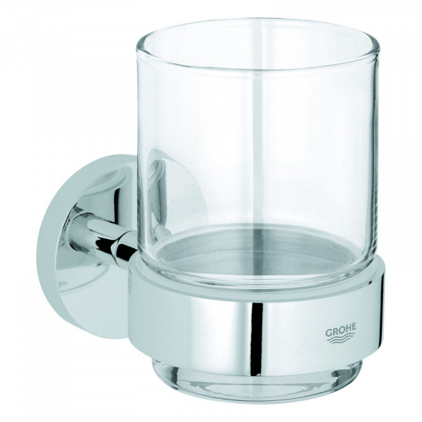 Grohe Essentials Glas mit Halter für Seife & Schwamm Chrom 40447001