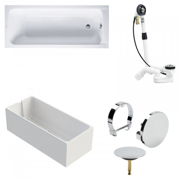 Duravit D-Code Acryl Badewanne 170x70x42 cm inkl. Träger + Ablauf Multiplex Trio