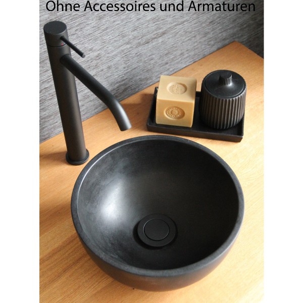 Differnz Waschbecken Bali 23-25cm - Naturstein Aufsatzwaschbecken Grau