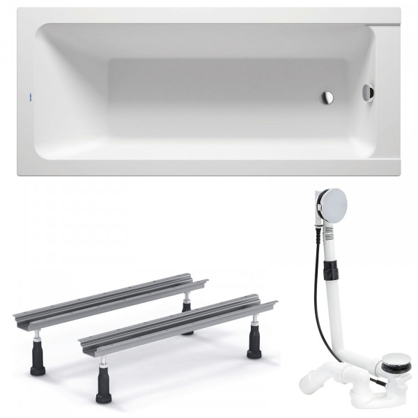 Duravit D-Code Acryl Badewanne 170x75x42 cm inkl. Wannenfuß + Ablauf Multiplex