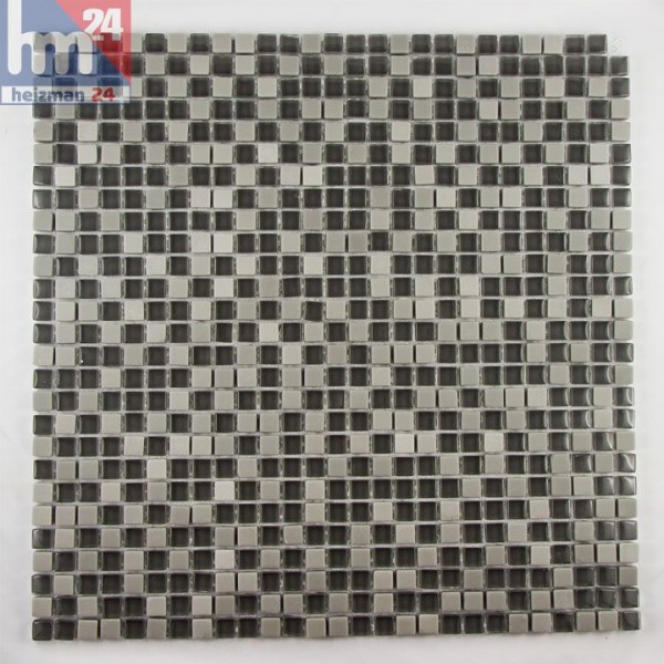 WB72-02081 Matte Glasmosaik grau schwarz Wand Küche Dusche WC BodenArt