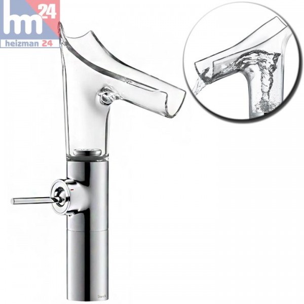 Hansgrohe Axor Starck V Einhebel-Waschtischarmatur 220 aus Kristallglas und Metall 12114000