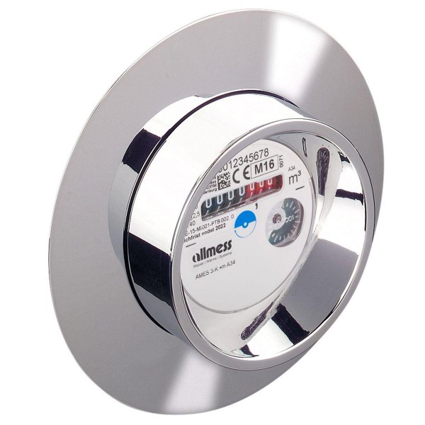 Allmess Messkapselzähler UP 6000 Kaltwasser 0201112206 Wasserzähler Q3 2,5 m³/h inkl. Rosette