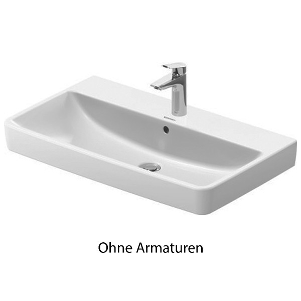 Duravit No.1 Waschtisch 800 x 460 mm 23758000002 mit Hahnlochbank Überlauf glasierte Unterseite