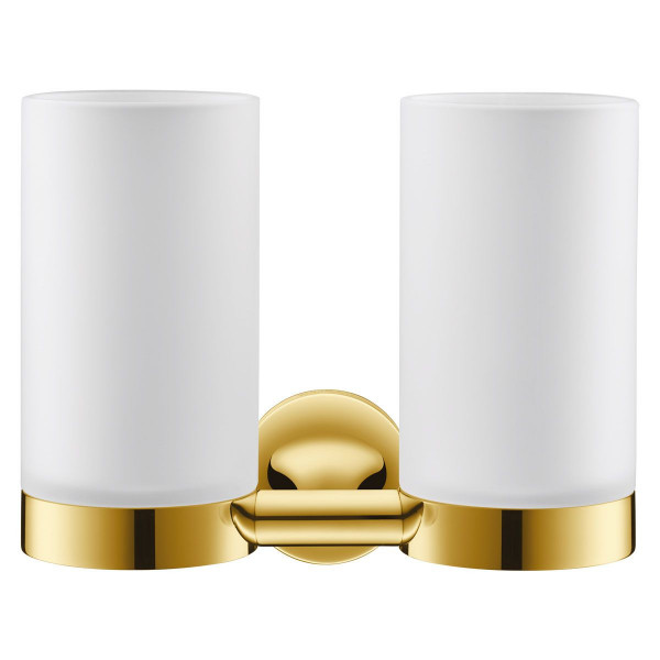Duravit Doppelglashalter Starck T gold glänzend 0099483400 inkl. Gläser weiss matt