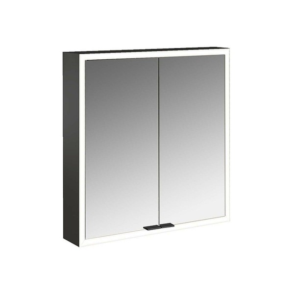 EMCO Lichtspiegelschrank prime 600 mm Aufputz mit Lichtpaket Rückwand verspiegelt 949713361 schwarz