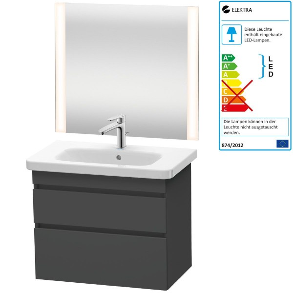 Duravit Better Badmöbel-Set 800 mm Spiegel Armatur Waschtisch inkl. Unterschrank Graphit Matt