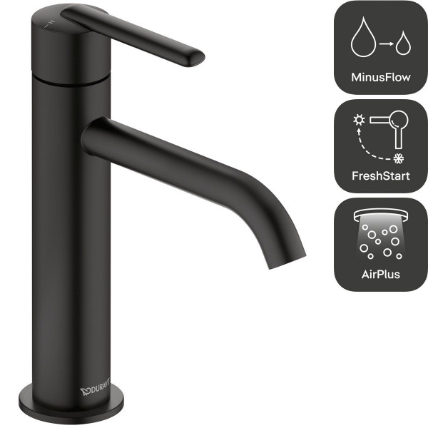 Duravit Balcoon Einhebel-Waschtischmischer Größe M Schwarz Matt BA1023002046