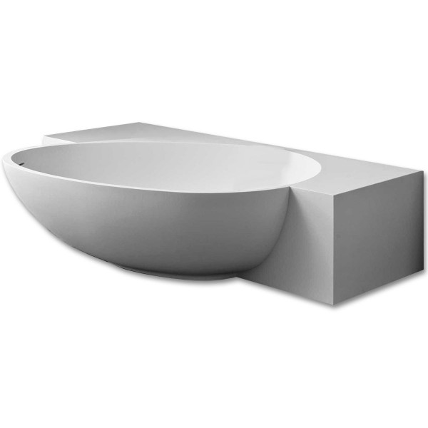 Mastella Bahia freistehende Badewanne 210x140 cm aus Cristalplant in Weiß