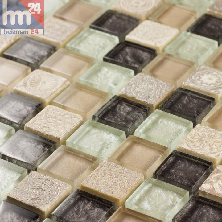 Glasmosaik Parana Naturstein Mosaikfliese dunkelbraun braun 29,5x29,5 Bad Küche 