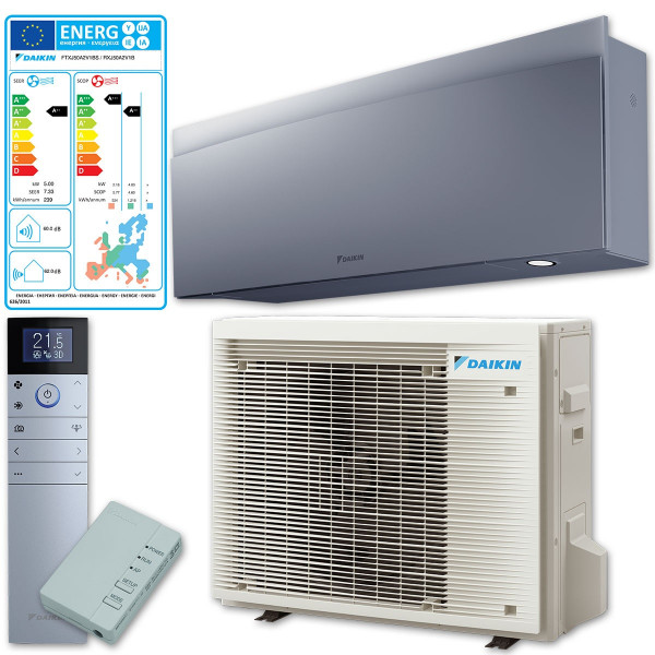 Daikin Emura 3 Klima-Paket Klimaanlage Mono Split 5,0kW FTXJ50AS Silber inkl. Außengerät RXJ50A