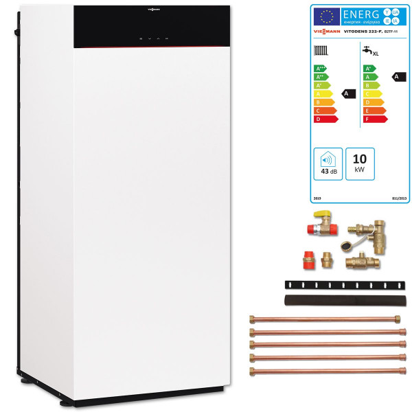 Viessmann Vitodens Pak 222-F Gas Brennwert B2TF 11kW Z019733 Ladespeicher 100L u. Anbausatz oben