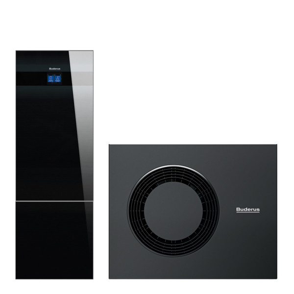 Buderus 7739624140 Luft-Wasser-Wärmepumpe Logaplus M WLW186i-10 AR T180 mit integriertem Heizstab 9 kW