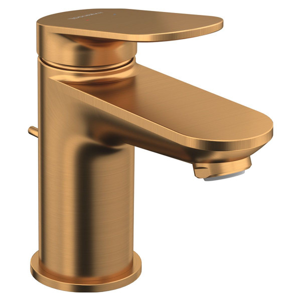 Duravit Wave Einhebel-Waschtischmischer Größe S Bronze gebürstet mit Ablaufgarnitur WA1010001004