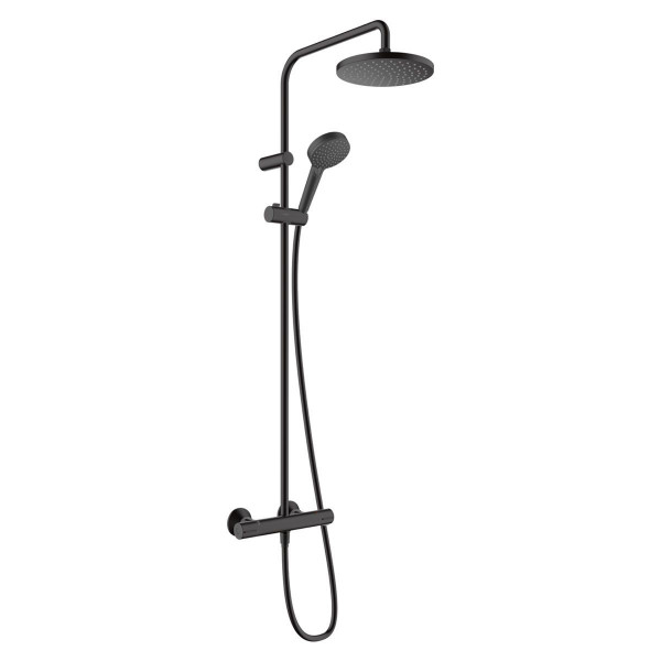 Hansgrohe Vernis Blend Showerpipe mit Brausethermostat in Mattschwarz 26276670