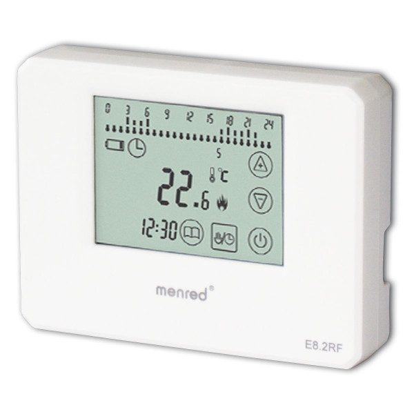 Menred E8.2RF digitaler Funk-Raumthermostat Aufputz 433 MHz in Weiß