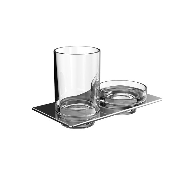EMCO Art Glashalter mit Seifenschale Set aus Kristallglas 163300100