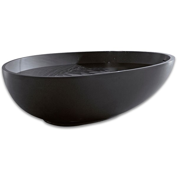 Mastella VOV Black freistehende Badewanne 170x120 cm aus Cristalplant in Schwarz