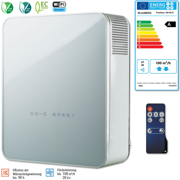 Blauberg Freshbox E-100 WiFi 8050503 Lüftungsanlage mit Vorheizung WRG