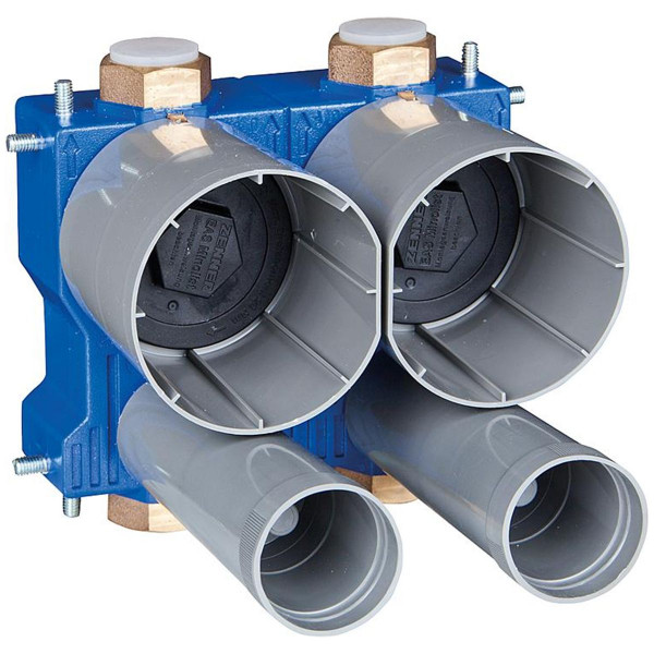 Montageblock 2 Duo Wasserzählermodul Rotguss 150x120x47mm für Minolist ER2 Wasserzähler