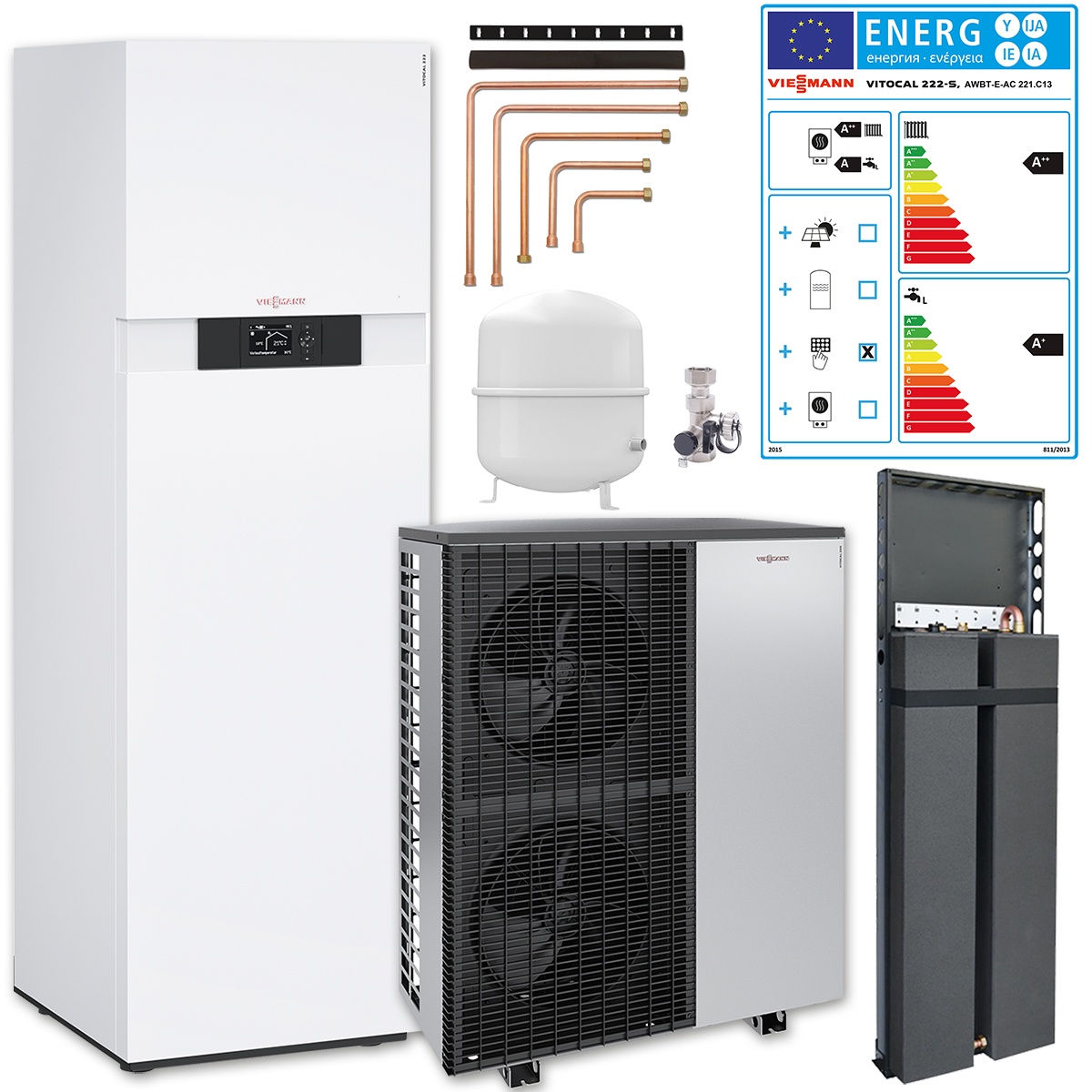 Viessmann Vitocal 222-S Split-Luft-Wasser-Wärmepumpe 13,7kW Z017640 ...