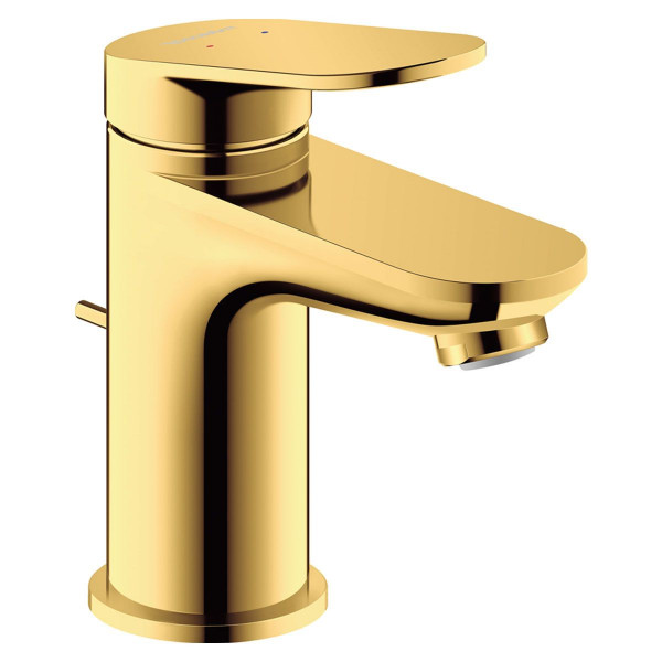 Duravit Wave Einhebel-Waschtischmischer Größe S Gold poliert mit Ablaufgarnitur WA1010001034
