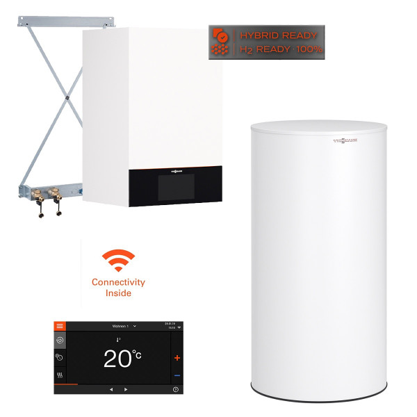 Viessmann Vitodens Paket 300-W B3HH Gas-Brennwerttherme 11kW inkl. Speicher Vitocell 160L Z029637