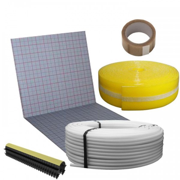 (9,59€/m²) Buderus Fussbodenheizungspaket 10m² mit Faltplatte 30-3 mit Rohr PE-RT 16 x 2,0 mm VA 20 cm