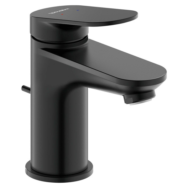 Duravit Wave Einhebel-Waschtischmischer Größe S Schwarz Matt mit Ablaufgarnitur WA1010001046