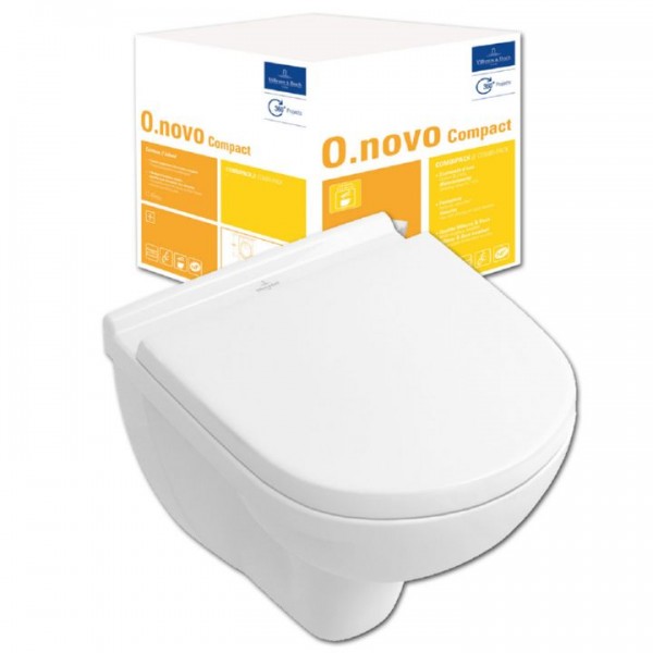 Villeroy&Boch O.novo Kombipack 5688H101 Wand Tiefspül WC Compact inkl. WC Sitz SoftClose