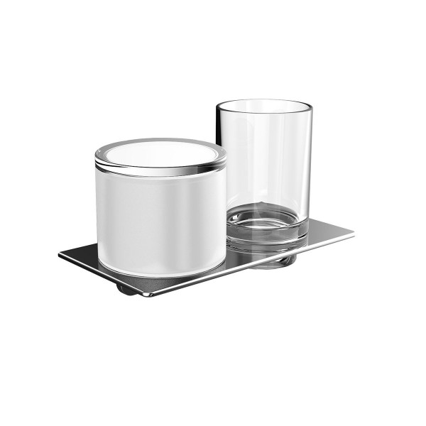 EMCO Art Flüssigseifenspender und Glashalter Set aus Kristallglas 163100102