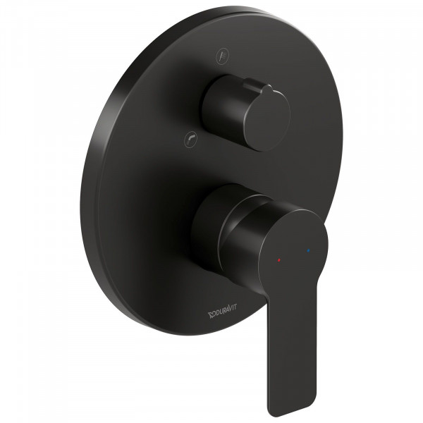 Duravit D-Code Einhebel-Wannenmischer mit Umstellventil Schwarz Matt DC5210012046