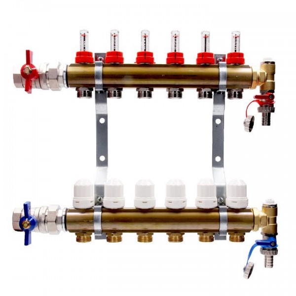 Messing Heizkreisverteiler HKV 2 -16 mit DFM