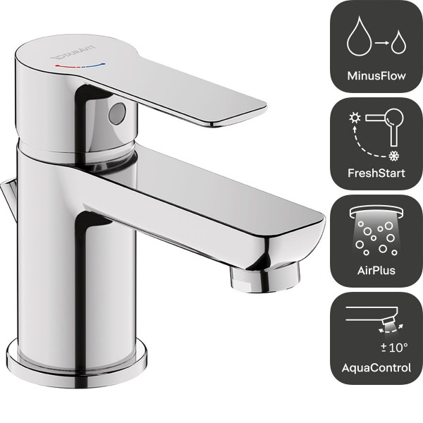 Duravit D-Code Einhebel-Waschtischmischer Größe S Chrom DC1013001010