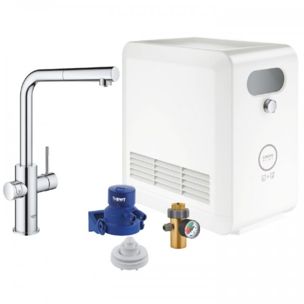 Grohe Blue Professional Starter Kit 31326002 Einhebel-Spültischarmatur Chrom inkl. Kühler