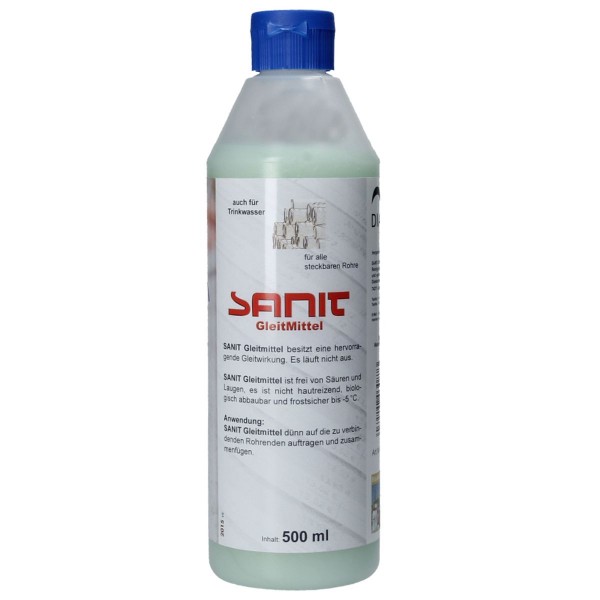 (7,00 €/l) Sanit Gleitmittel 500 ml Schmiermittel Montagepaste HT- und KG-Rohre