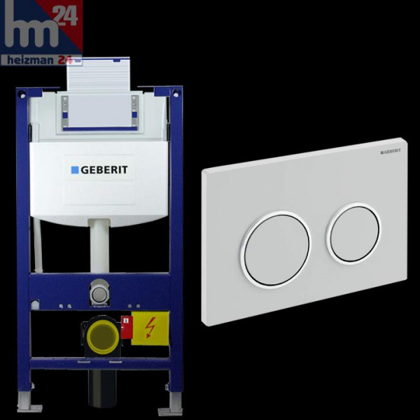 Geberit Duofix Vorwandelement für Wand-WC 98 cm inkl. Omega20 Betätigungsplatte weiß