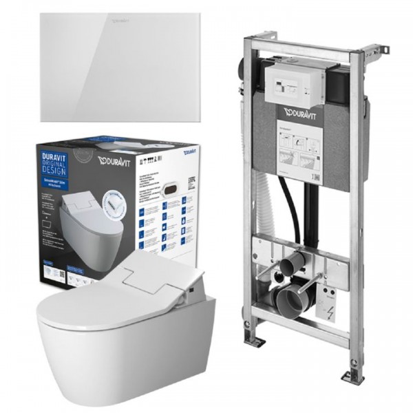 Duravit Set Best Me by Starck Wandtiefspül-WC inkl. SensoWash Slim u. Betätigungsplatte A2