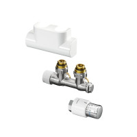Oventrop Multiblock T Eck Anschluss-Set inkl. Uni SH Thermostat 1184184 weiß / chrom Oventrop Multiblock T Eck Anschluss-Set inkl. Uni SH Thermostat 1184184 weiß / chrom