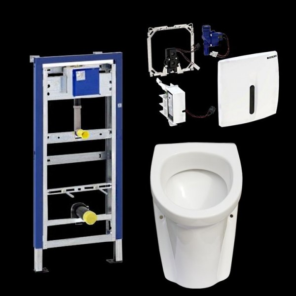 Komplettset Gustavsberg Saval 2.0 Urinal inkl. Geberit HyBasic berührungslos u. Duofix Basic