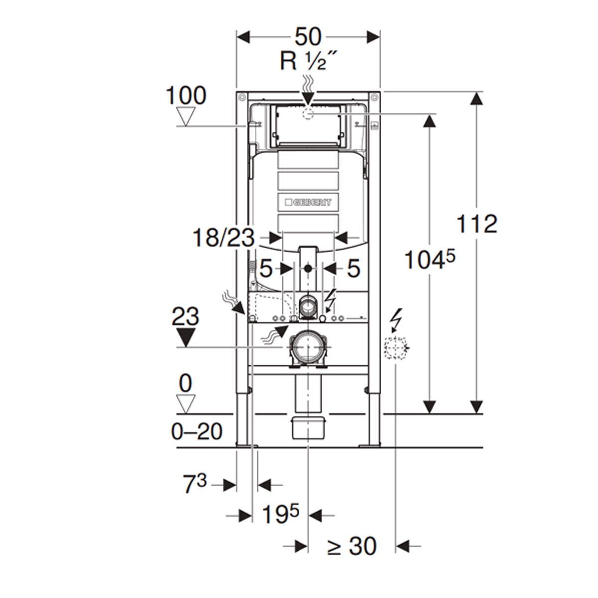TOTO Geberit Set Washlet RW DuschWC spülrandlos inkl. Vorwandelement u