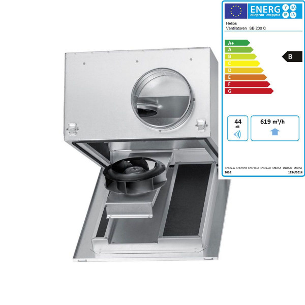 Helios Silentbox 09510 Radialrohrventilator SB 200 C schallgedämpft 1 PH