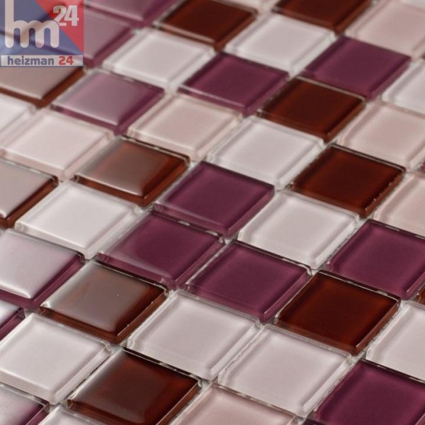 Glasmosaik Crystal Pink Mix Mosaikfliesen pink Pool, Dusche, Bad, Küche, Fliesenspiegel