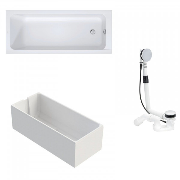 Duravit D-Code Acryl Badewanne 170x75x47 cm inkl. Träger + Ablauf Multiplex
