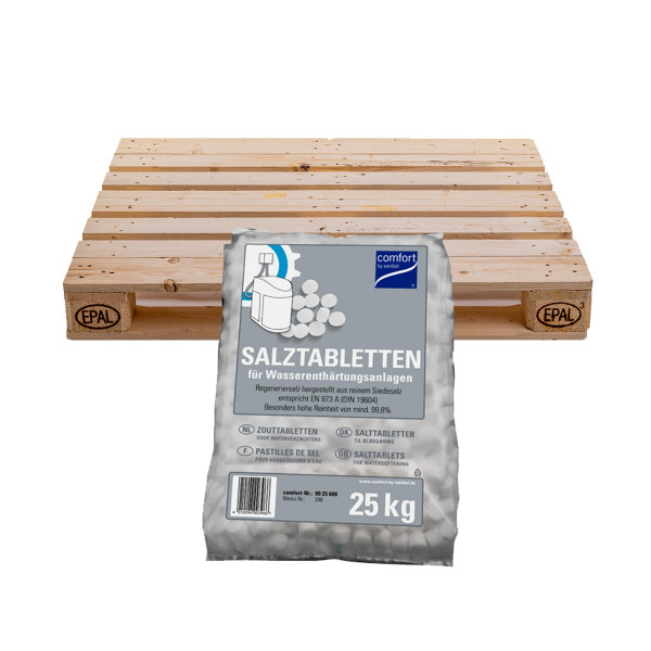 Regeneriersalztabletten Paket 40 Stk DIN EN 973 A für Wasserenthärtungsanlagen 25 kg Sack